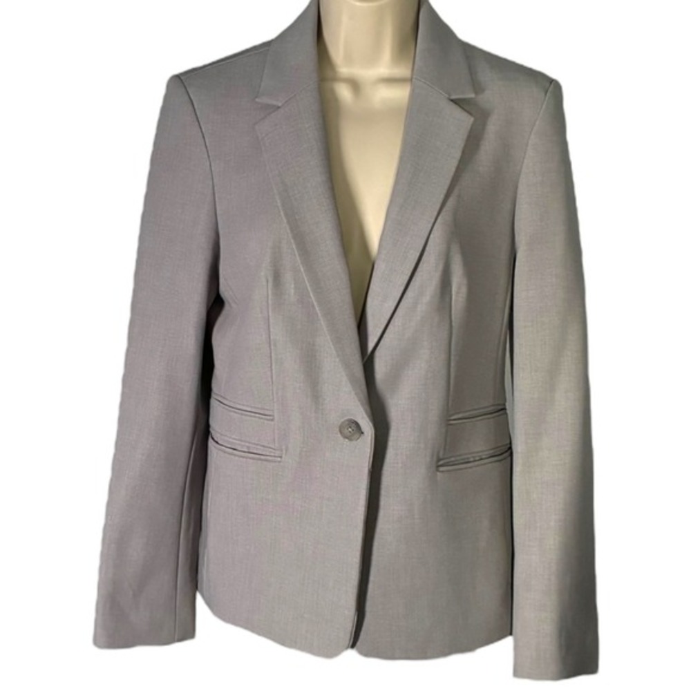 Express Gray Single Button Blazer Jacket Size 8 T… - image 4